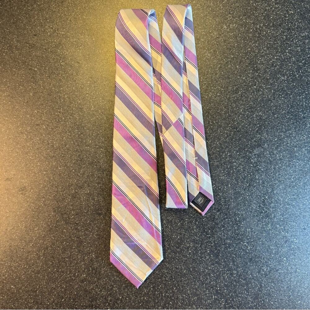 Express 100% Silk Striped Purple Men's Tie